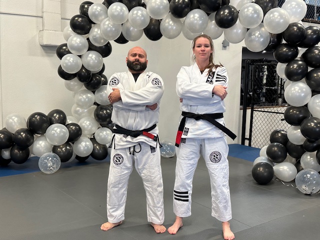 Jason and his wife Danyelle, both black belts in Brazilian Jiu Jitsu